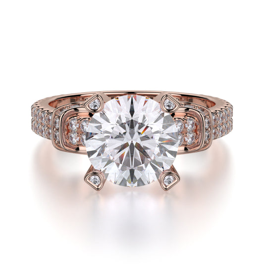 Michael M 18k Rose Gold Europa Engagement Ring