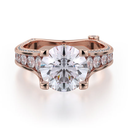 Michael M 18k Rose Gold Strada Engagement Ring