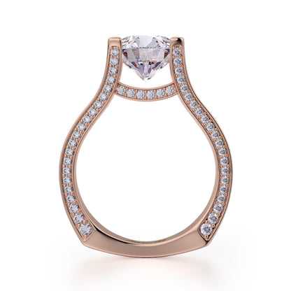 Michael M 18k Rose Gold Strada Engagement Ring