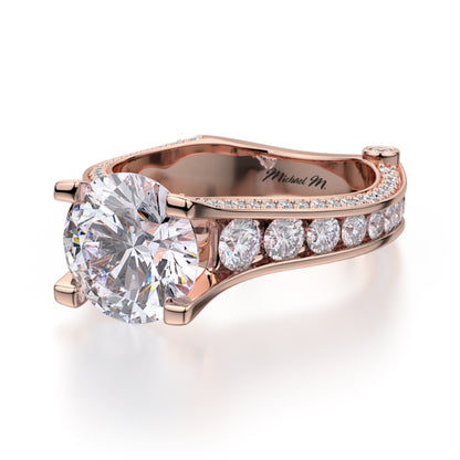 Michael M 18k Rose Gold Strada Engagement Ring