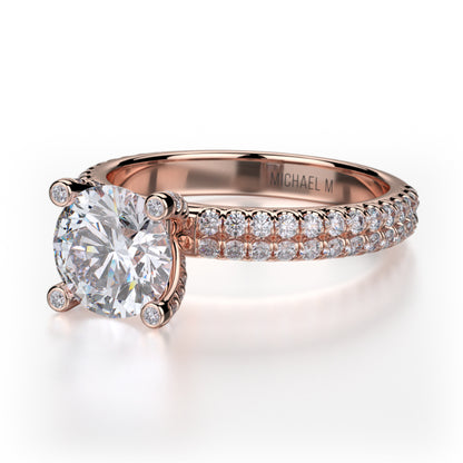 Michael M 18k Rose Gold Europa Engagement Ring