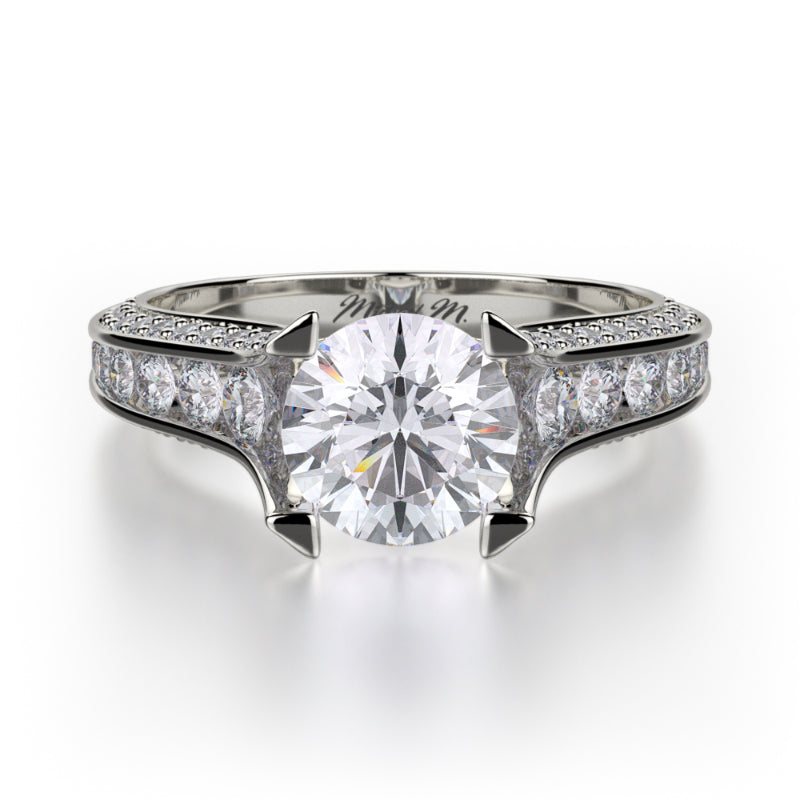 Michael M 18k White Gold Strada Engagement Ring