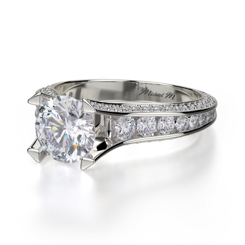 Michael M 18k White Gold Strada Engagement Ring