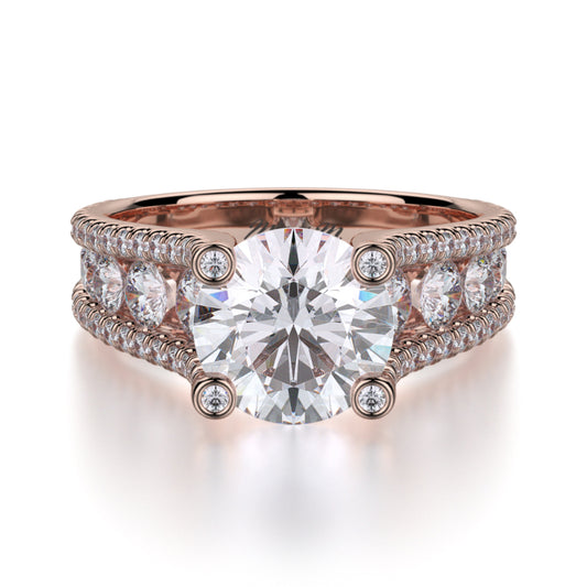 Michael M 18k Rose Gold Strada Engagement Ring