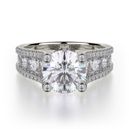 Michael M 18k White Gold Strada Engagement Ring