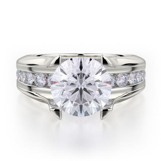 Michael M 18k White Gold Strada Engagement Ring