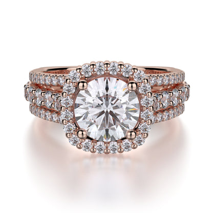 Michael M 18k Rose Gold Stella Engagement Ring