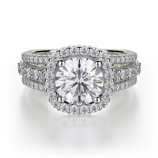 Michael M 18k White Gold Stella Engagement Ring