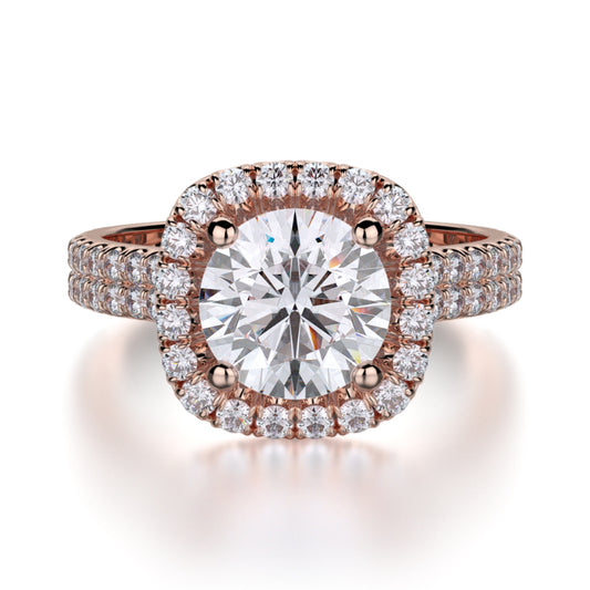 Michael M 18k Rose Gold Europa Engagement Ring