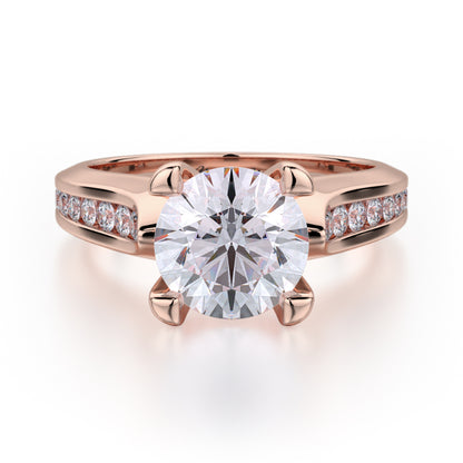 Michael M 18k Rose Gold Strada Engagement Ring