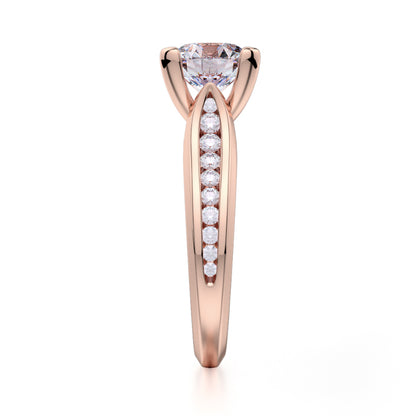 Michael M 18k Rose Gold Strada Engagement Ring