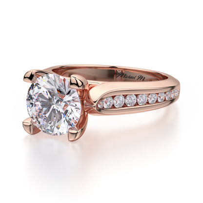 Michael M 18k Rose Gold Strada Engagement Ring