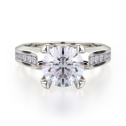 Michael M 18k White Gold Strada Engagement Ring