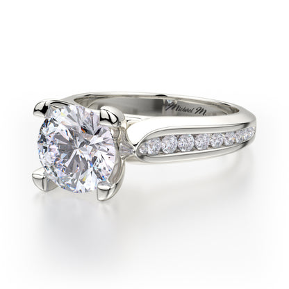 Michael M 18k White Gold Strada Engagement Ring