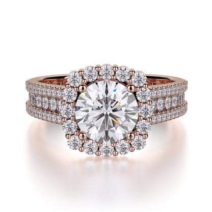 Michael M 18k Rose Gold Stella Engagement Ring