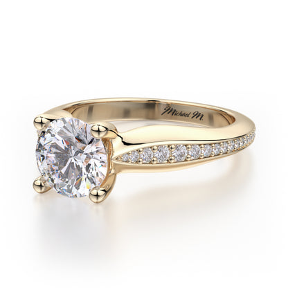 Michael M 18k Yellow Gold Love Engagement Ring