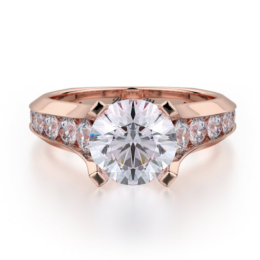 Michael M 18k Rose Gold Strada Engagement Ring