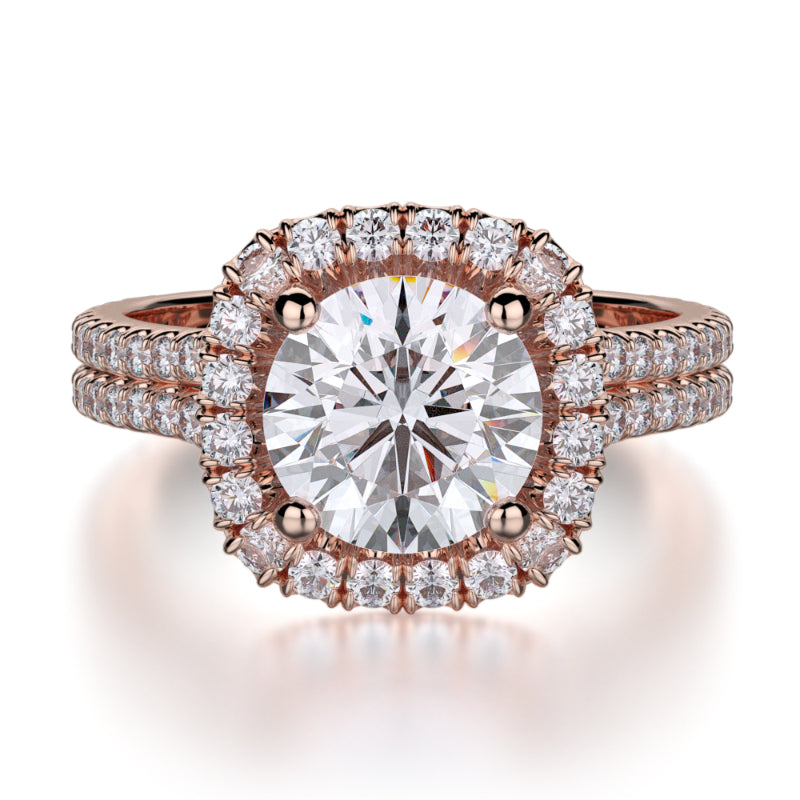 Michael M 18k Rose Gold Europa Engagement Ring