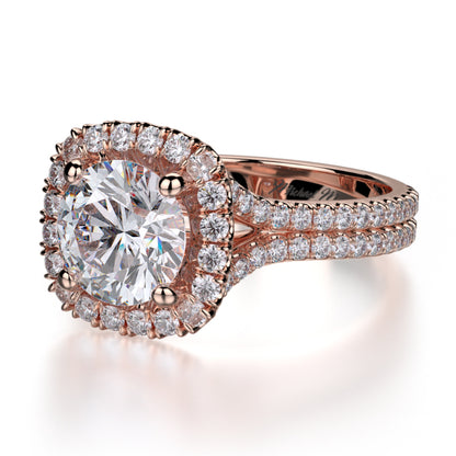 Michael M 18k Rose Gold Europa Engagement Ring