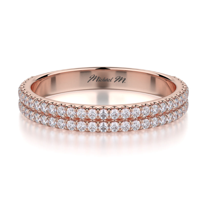 Michael M 18k Rose Gold Diamond Wedding Band