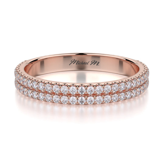 Michael M 18k Rose Gold Diamond Wedding Band