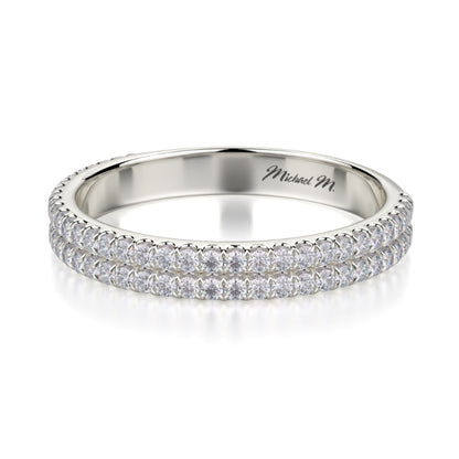 Michael M 18k White Gold Diamond Wedding Band