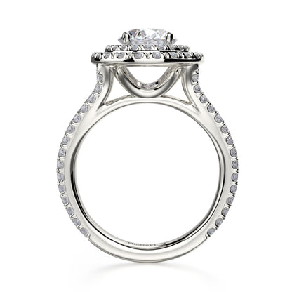 Michael M 18k White Gold Europa Engagement Ring