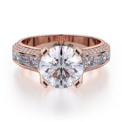 Michael M 18k Rose Gold Stella Engagement Ring