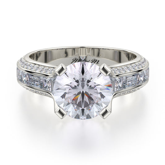 Michael M 18k White Gold Stella Engagement Ring