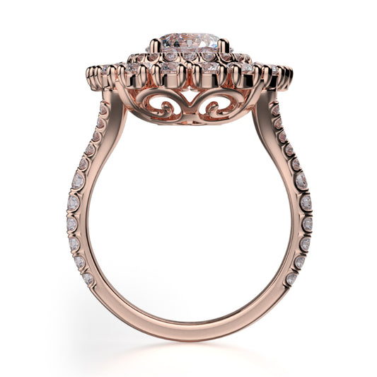 Michael M 18k Rose Gold Europa Engagement Ring