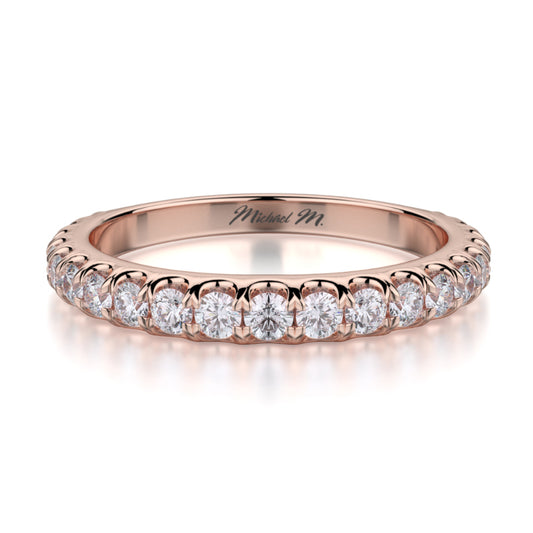 Michael M 18k Rose Gold Diamond Wedding Band