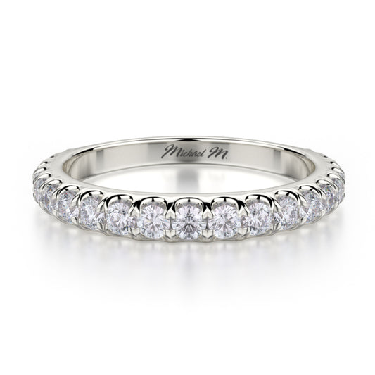 Michael M 18k White Gold Diamond Wedding Band