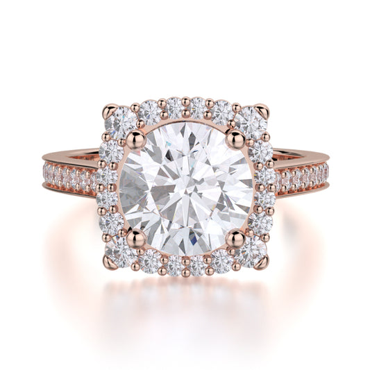 Michael M 18k Rose Gold Love Engagement Ring