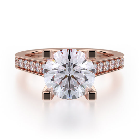 Michael M 18k Rose Gold Love Engagement Ring