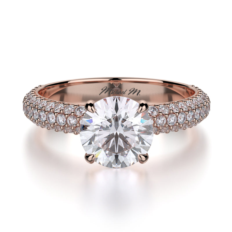 Michael M 18k Rose Gold Crown Engagement Ring