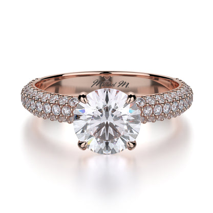 Michael M 18k Rose Gold Crown Engagement Ring