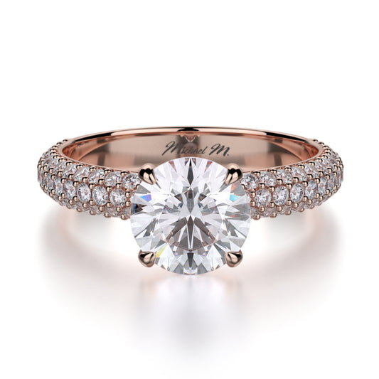 Michael M 18k Rose Gold Crown Engagement Ring