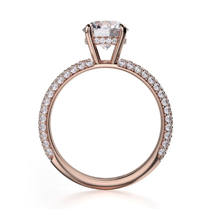 Michael M 18k Rose Gold Crown Engagement Ring