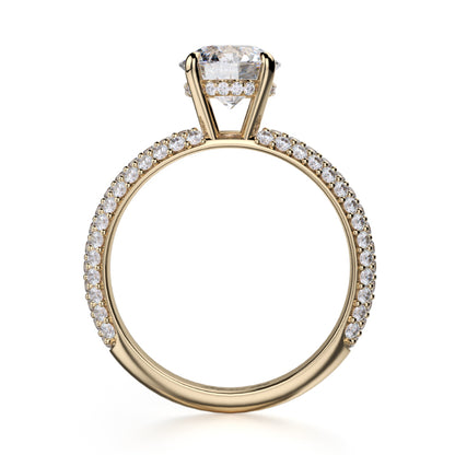 Michael M 18k Yellow Gold Crown Engagement Ring