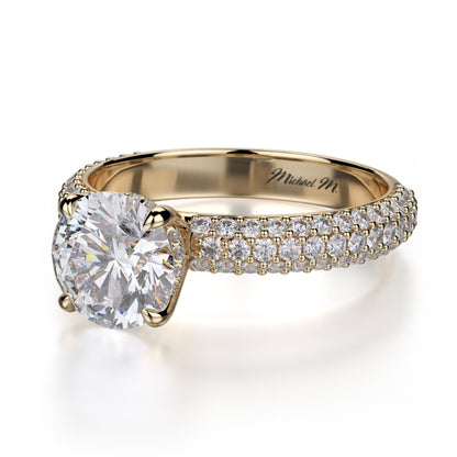 Michael M 18k Yellow Gold Crown Engagement Ring