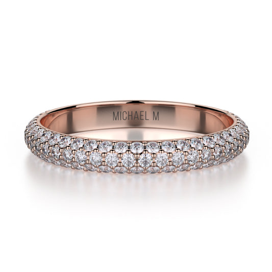 Michael M 18k Rose Gold Diamond Wedding Band