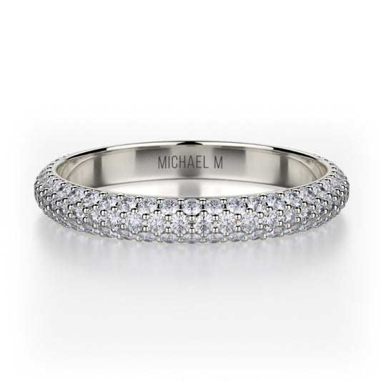 Michael M 18k White Gold Diamond Wedding Band