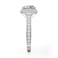 Michael M 18k White Gold Crown Diamond Halo Engagement Ring