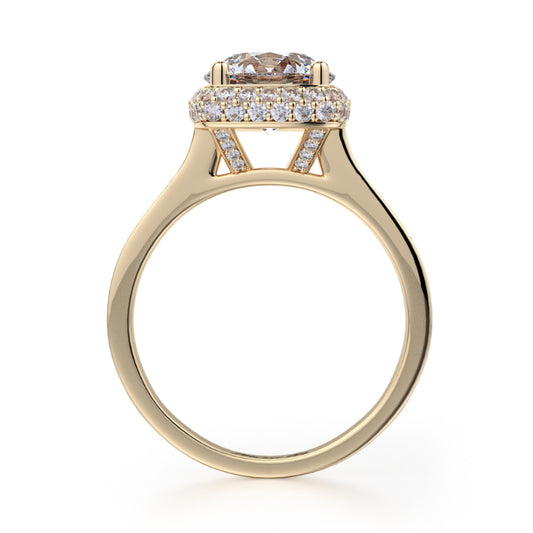 Michael M 18k Yellow Gold Crown Engagement Ring