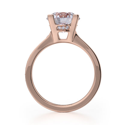 Michael M 18k Rose Gold Crown Engagement Ring