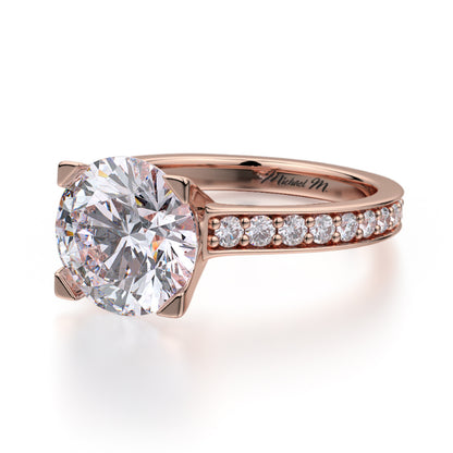 Michael M 18k Rose Gold Crown Engagement Ring