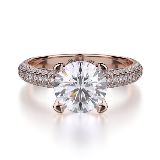 Michael M 18k Rose Gold Crown Engagement Ring