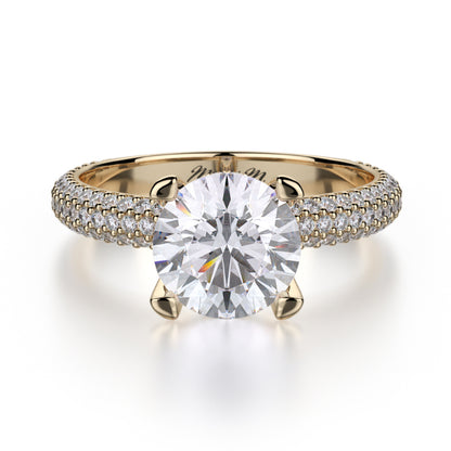 Michael M 18k Yellow Gold Crown Engagement Ring