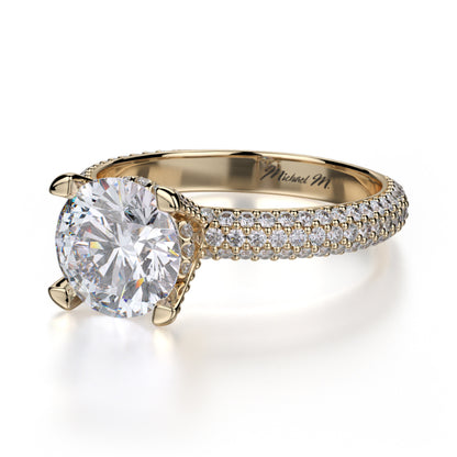 Michael M 18k Yellow Gold Crown Engagement Ring