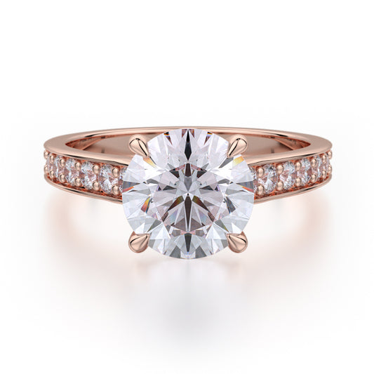 Michael M 18k Rose Gold Crown Engagement Ring
